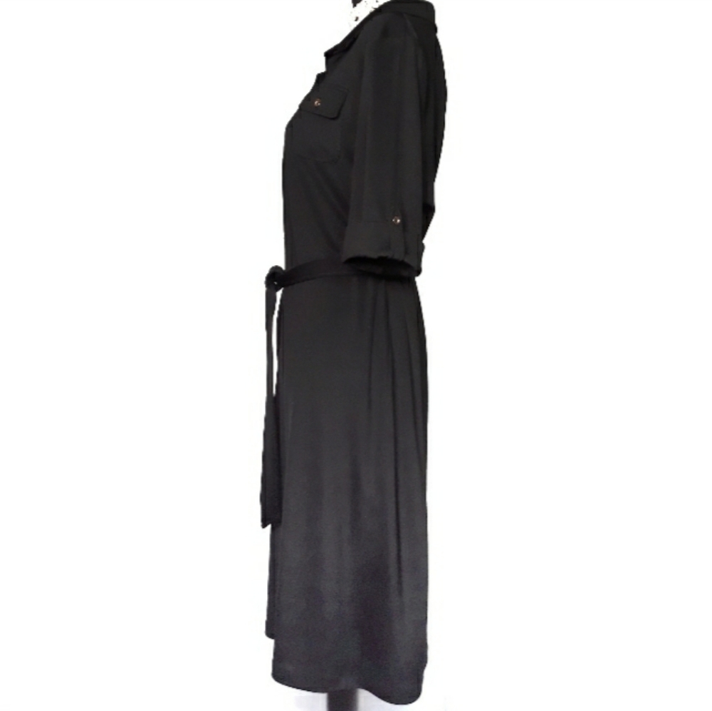 NWOT Kasper Black Shirtdress - Picture 5 of 9
